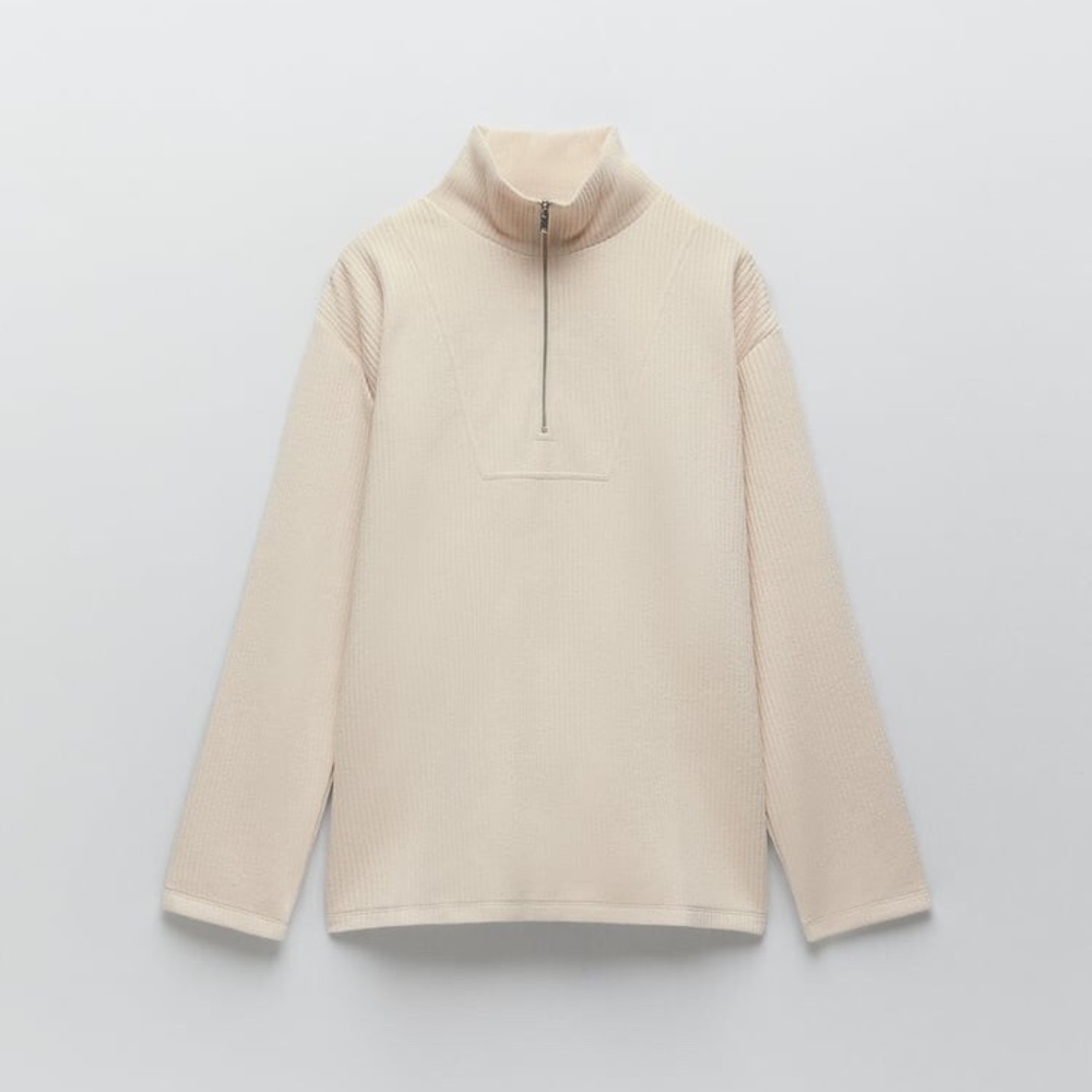 NWT Zara Zippered Soft Sweater